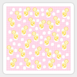 Cute Lemonade on Pink Background Sticker